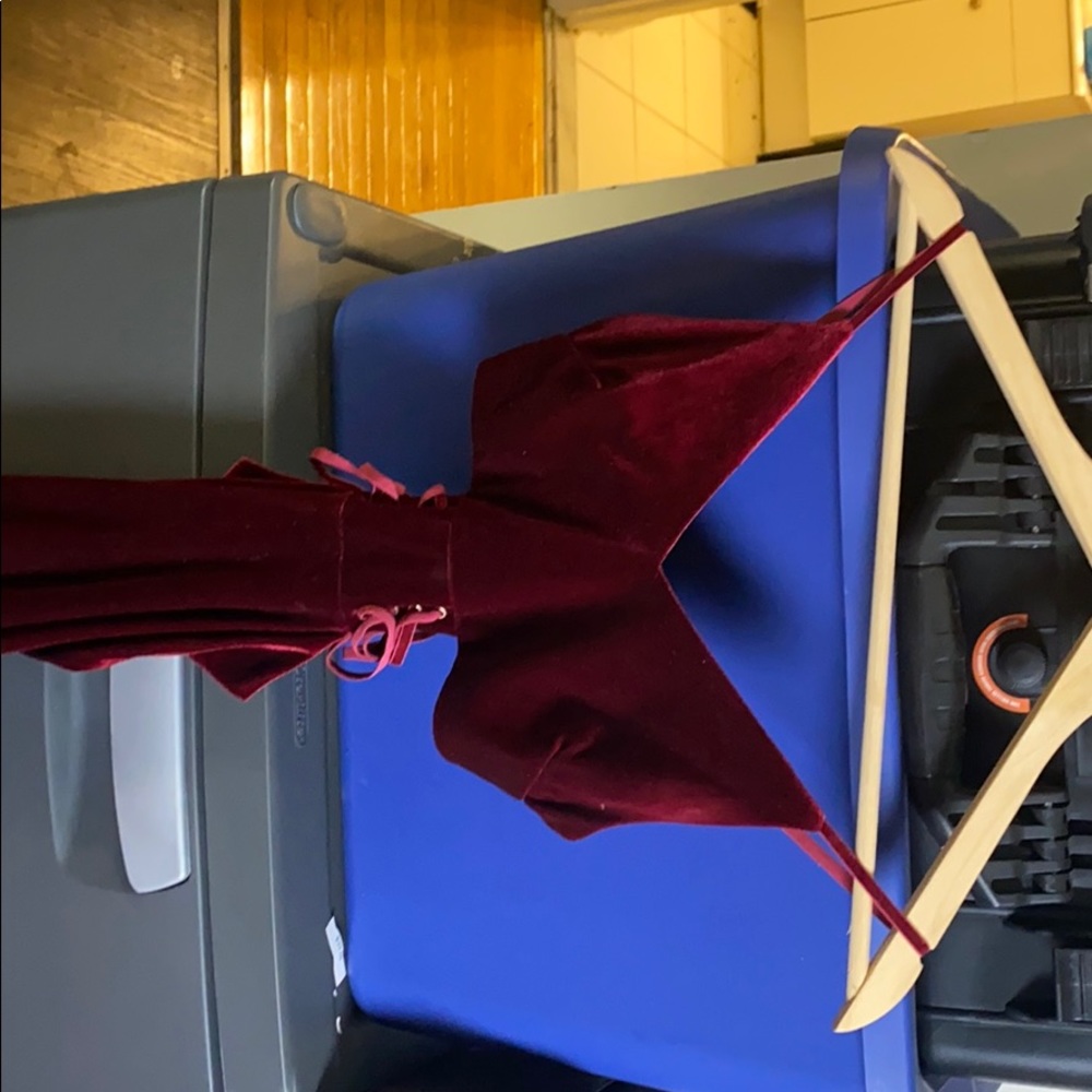 Burgundy velvet dress